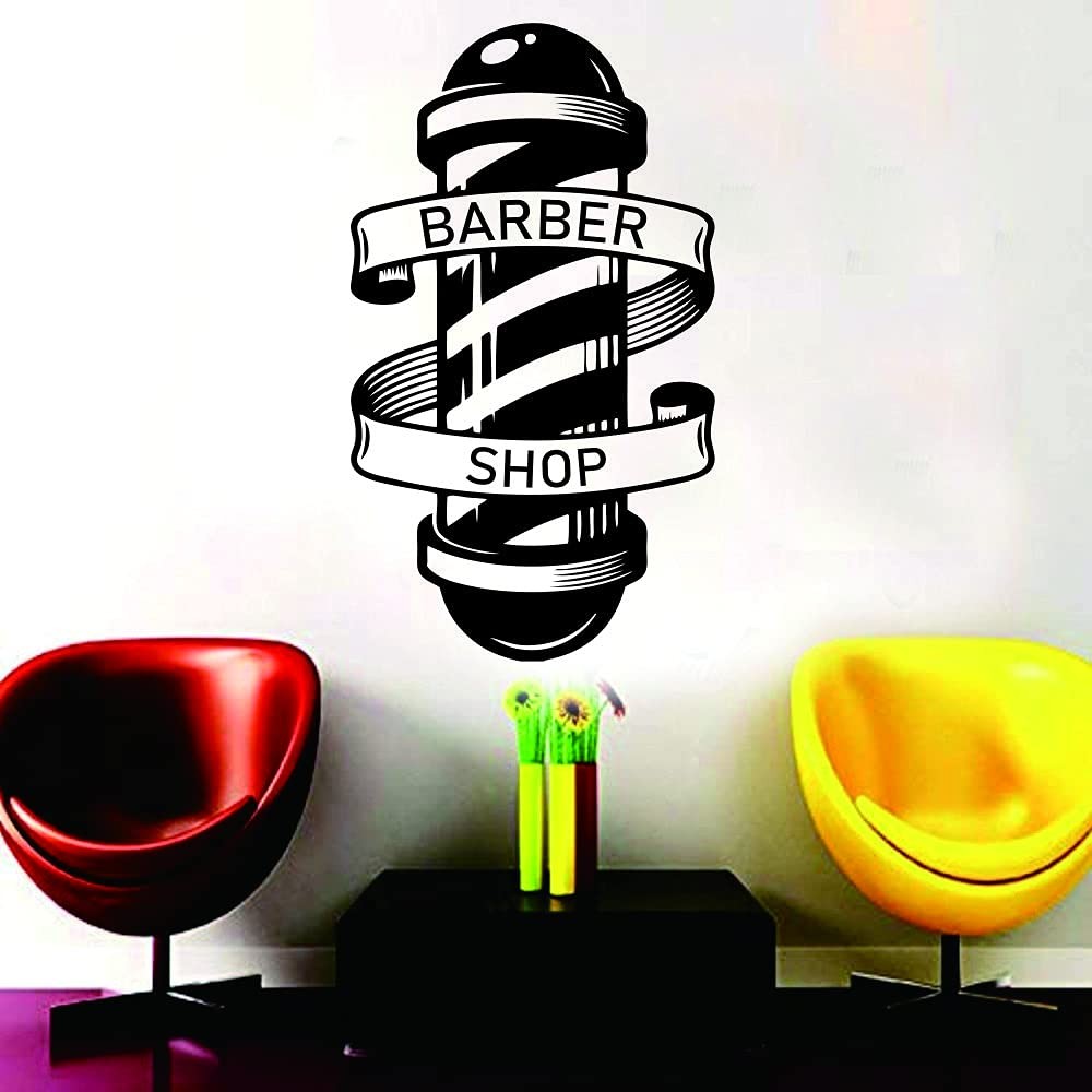 Barber Removable Wall Decal Art Man Barbershop Wall Decor Stiker Window Decor…