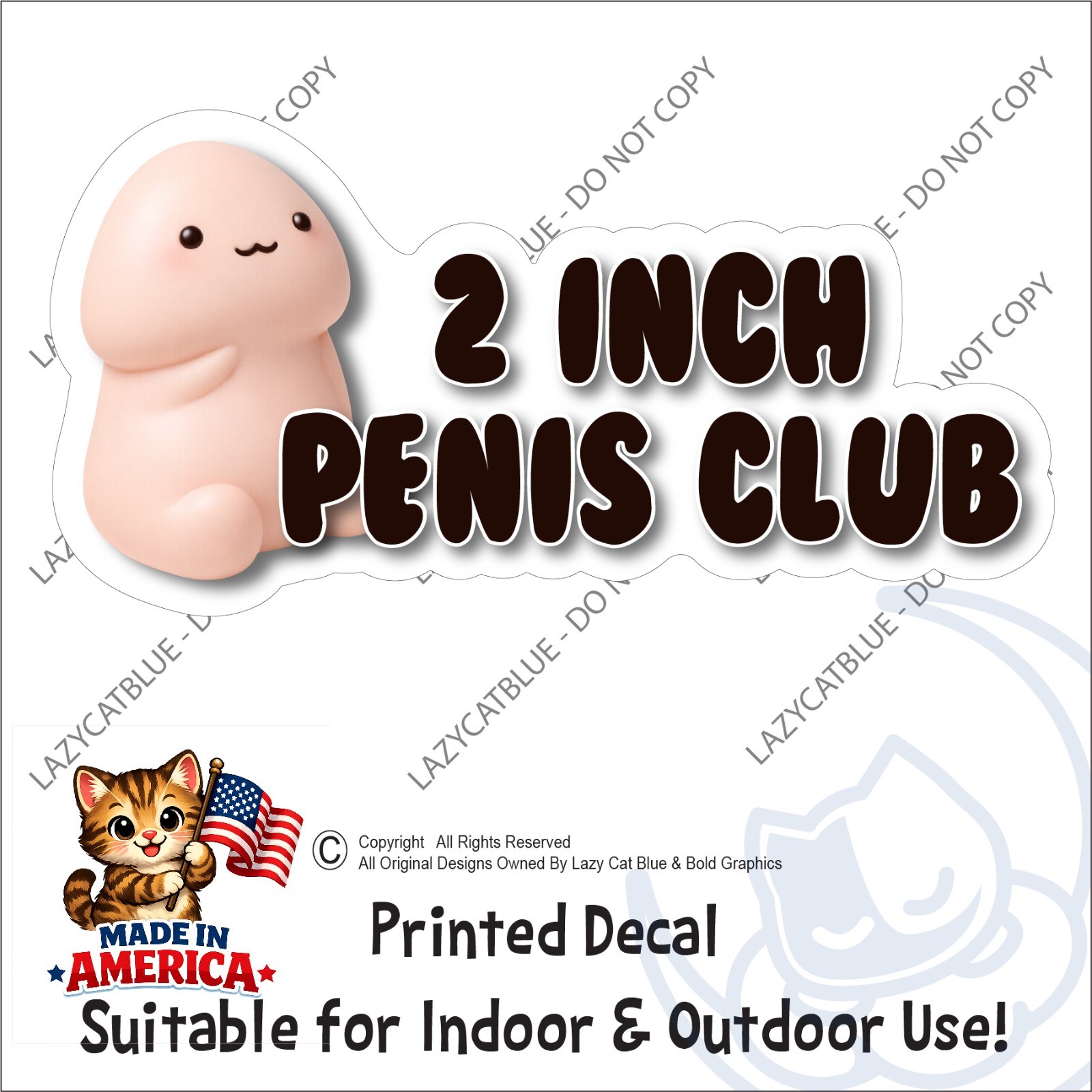 2 inch Penis Club Decal Sticker Peen Phallic Small Guy Mini Micro Funny Dick Pic