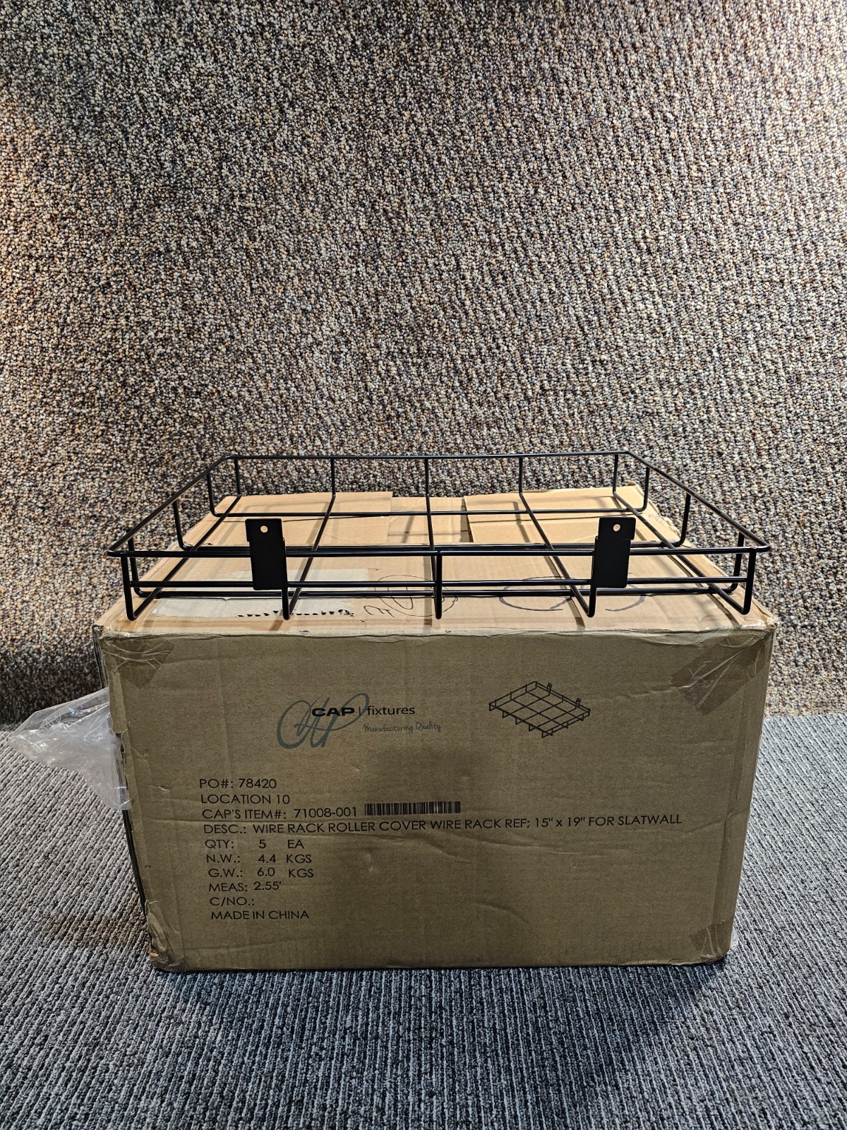 (QTY 5) Cap's Fixtures Wire Shelf Rack 15" X 19"For Slatwall Display Rack