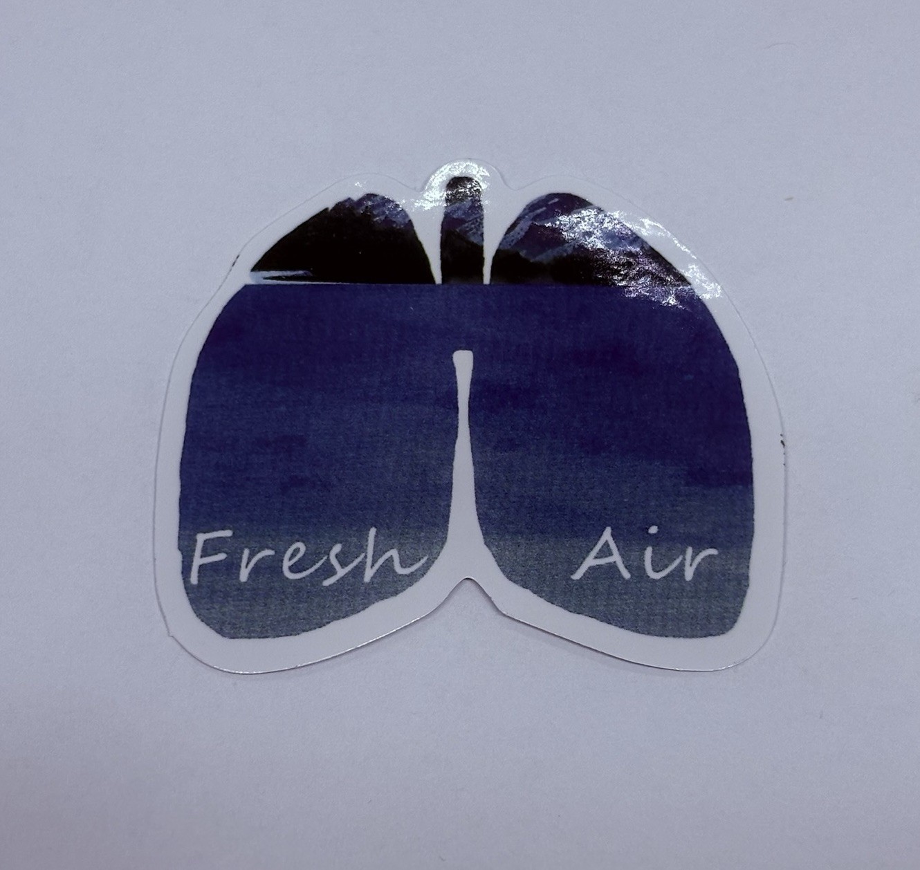“Fresh Air” Lungs Nature Health Sticker Hiking Travel Decal Vinyl Art Decor Tc9