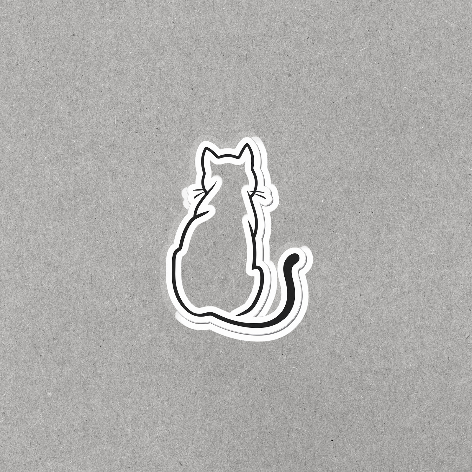 Minimalist Cat Silhouette Sticker – Cute Feline Decal for Pet Lovers #5489