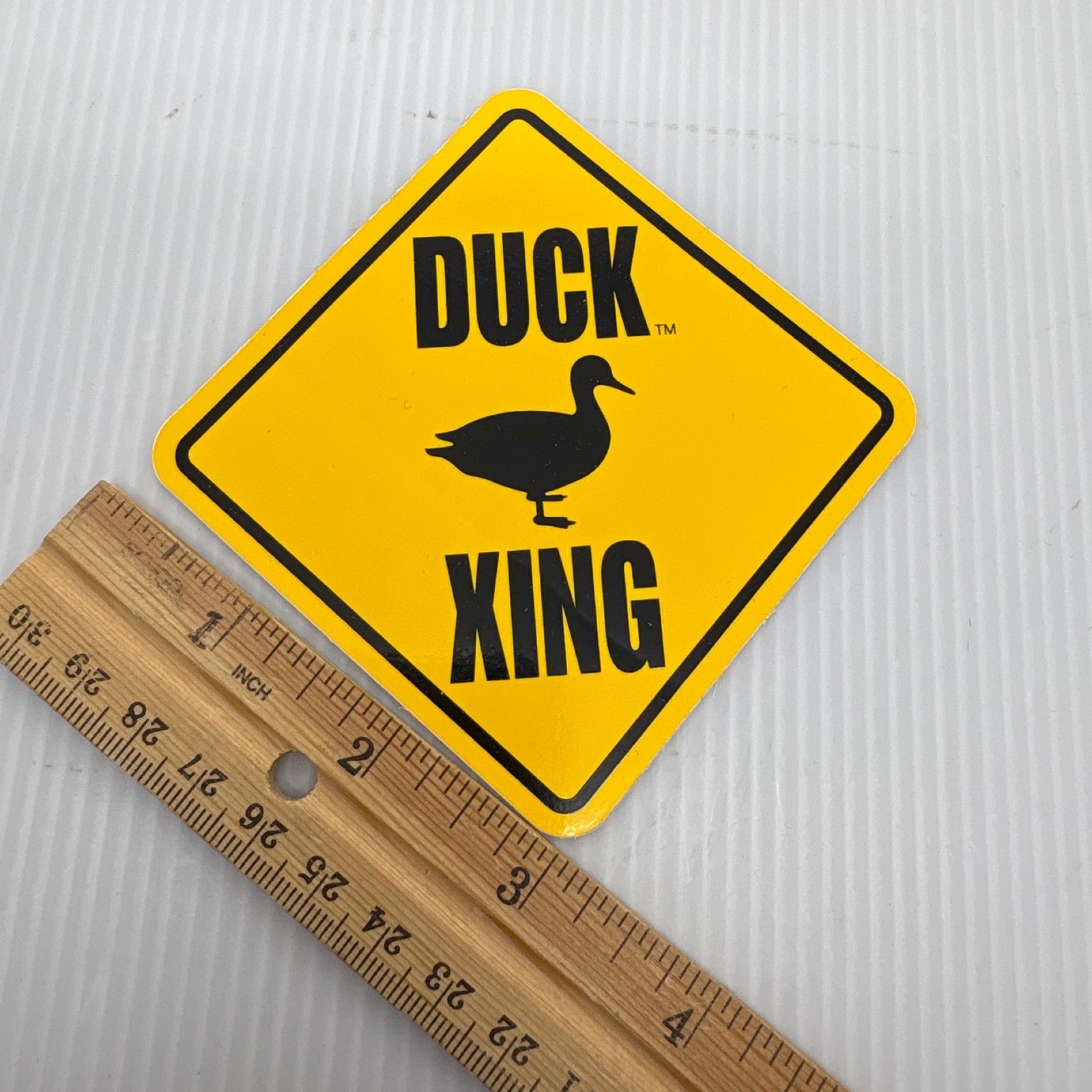Duck Xing Sign Car Bumper Sticker Funny Novelty Crossing Decal Yellow Crossing