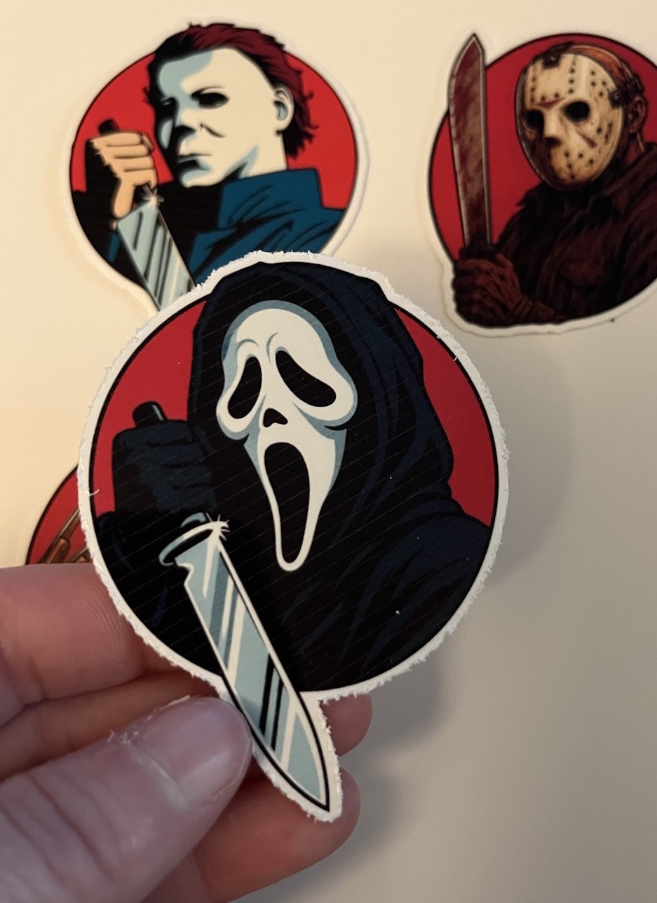 Horror Movie Killer Sticker Pack Michael Myers Jason Freddy Ghostface 4pc