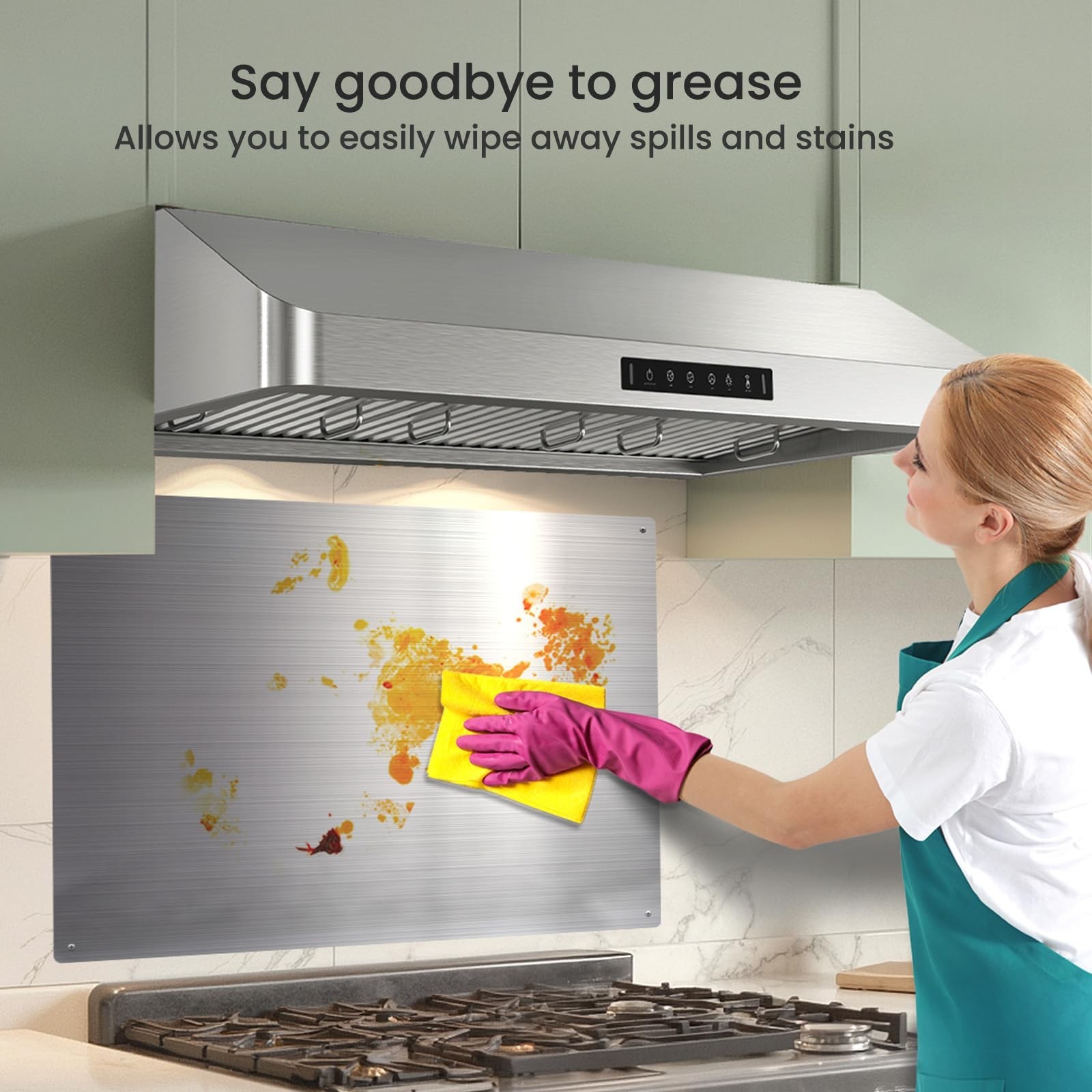 Kitchen Wall Shield – 24×30 Inch Stainless Steel Stove Backsplash for Easy