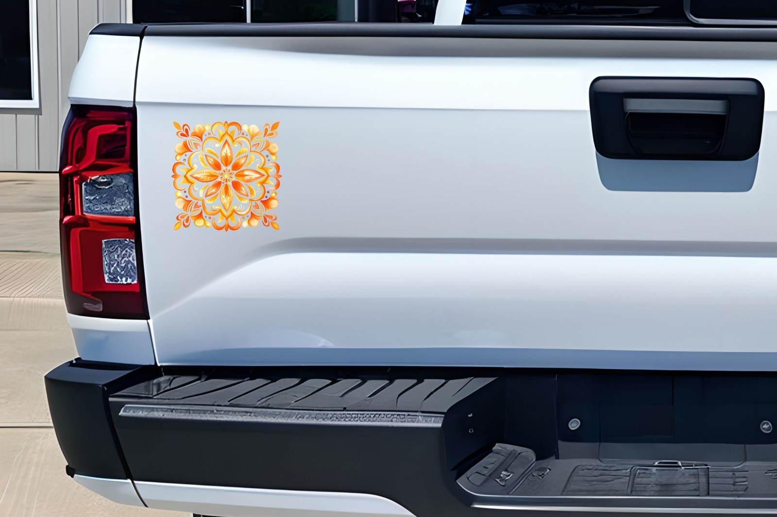 Orange Medallion Tile UV DTF Transparent Sticker / Decal