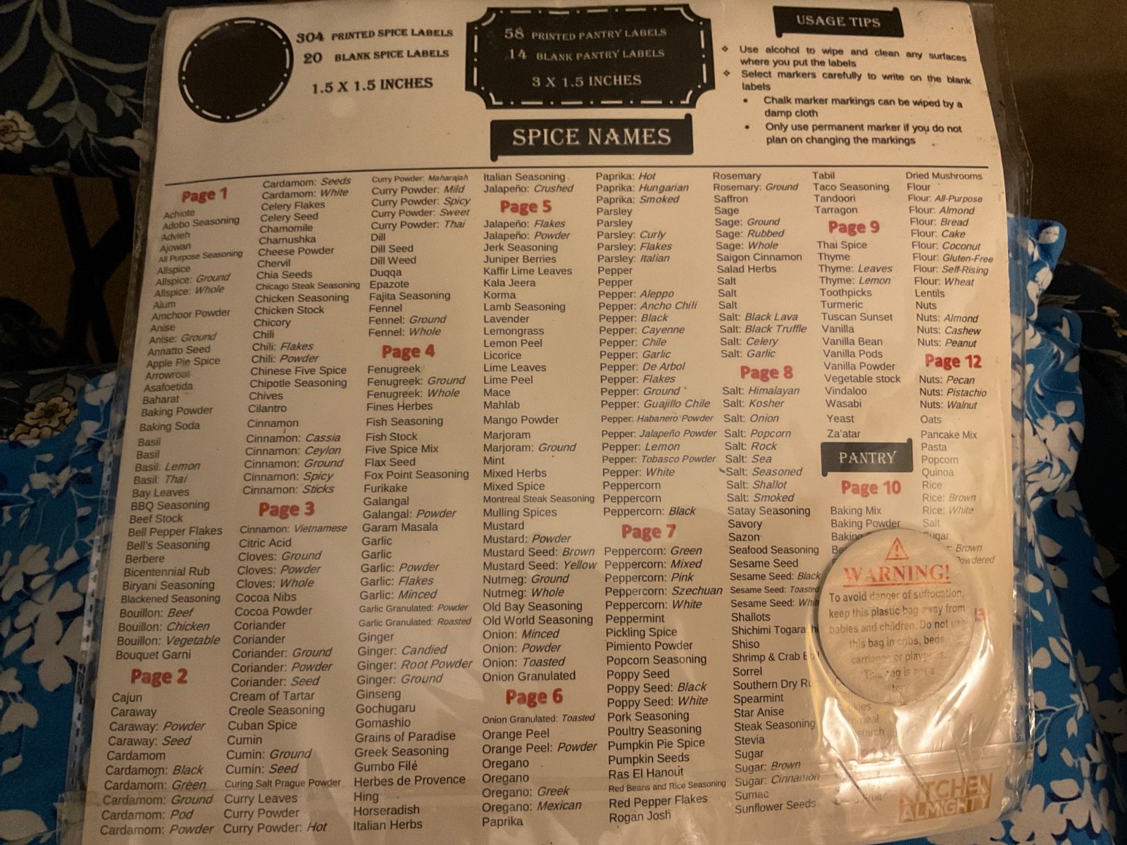 KITCHEN ALMIGHTY Set of 396 Spice & Pantry Label Stickers – CHALKBOARD