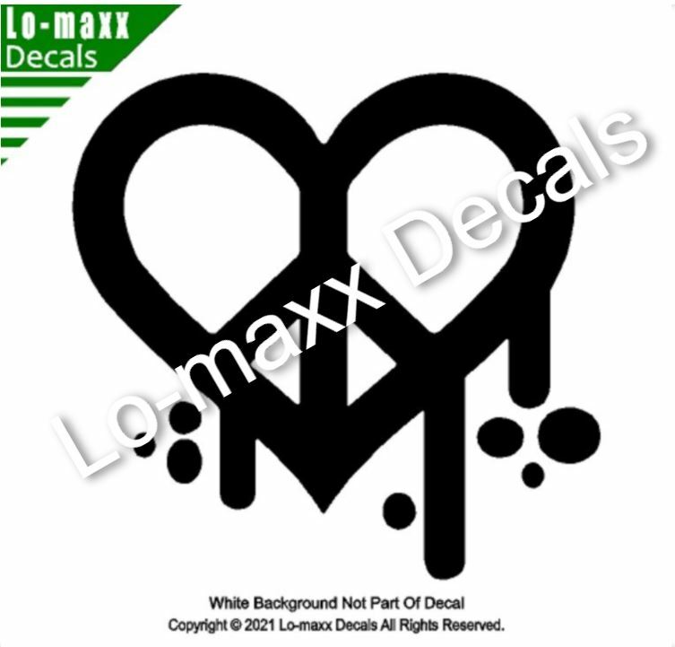 Dripping Graffiti Peace Heart Superior Quality Unique Die Cut Vinyl Decal Art