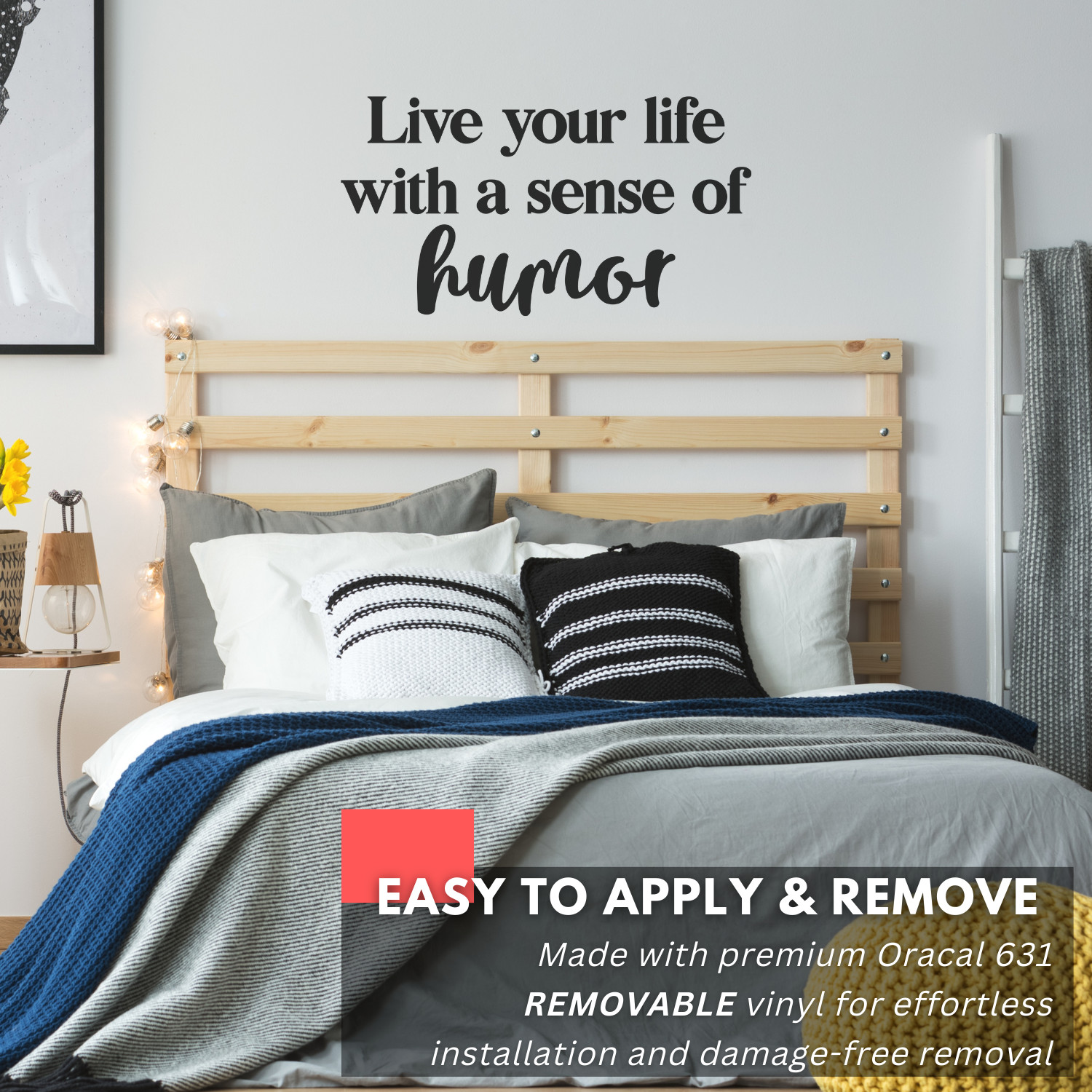 Inspirational Wall Decal – Live Life with a Sense of Humor – Fun Home & Office