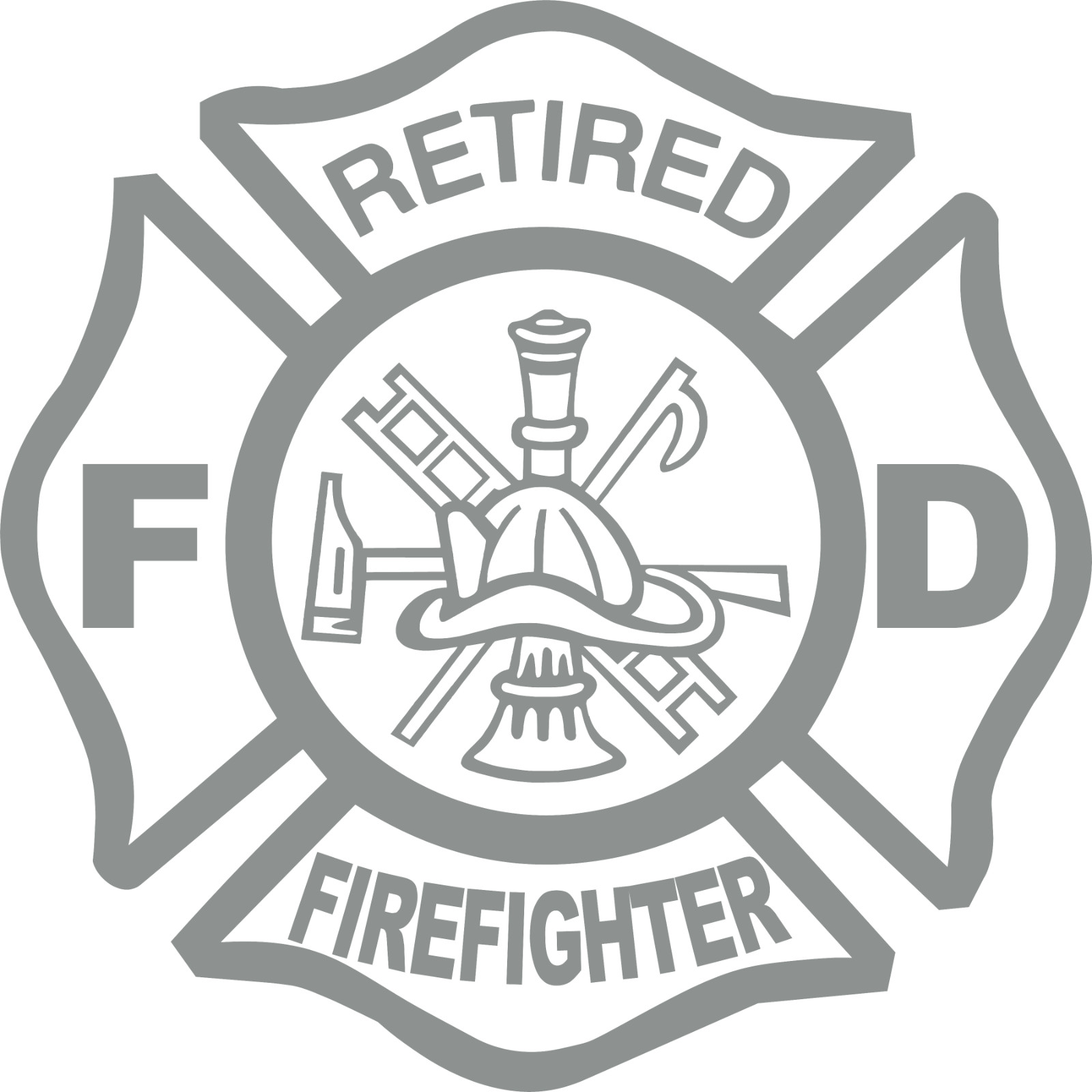 Retired Firefighter Decal Vinyl Sticker Fire Dept Maltese Cross First Responder