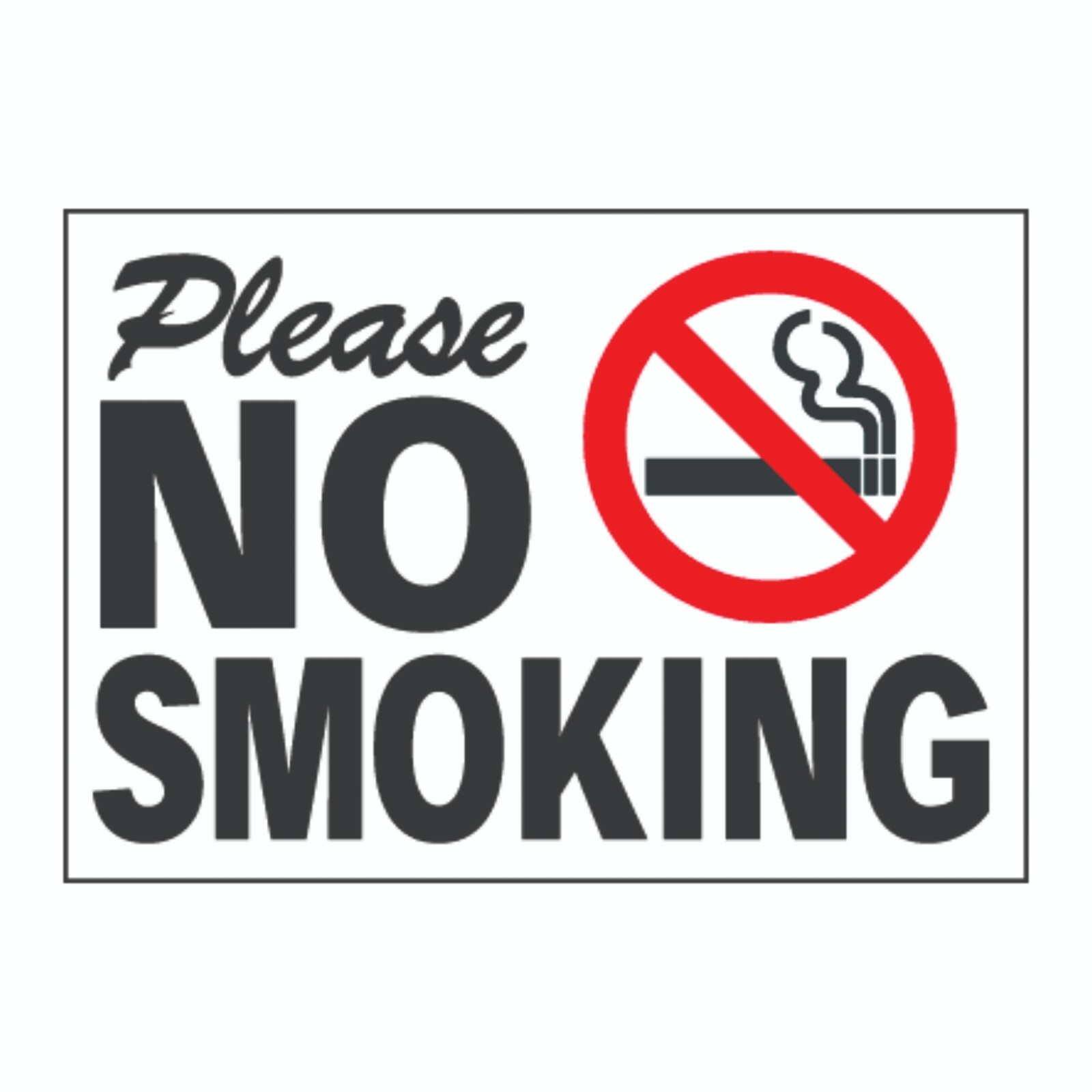 Please No Smoking Sign Decal Sticker