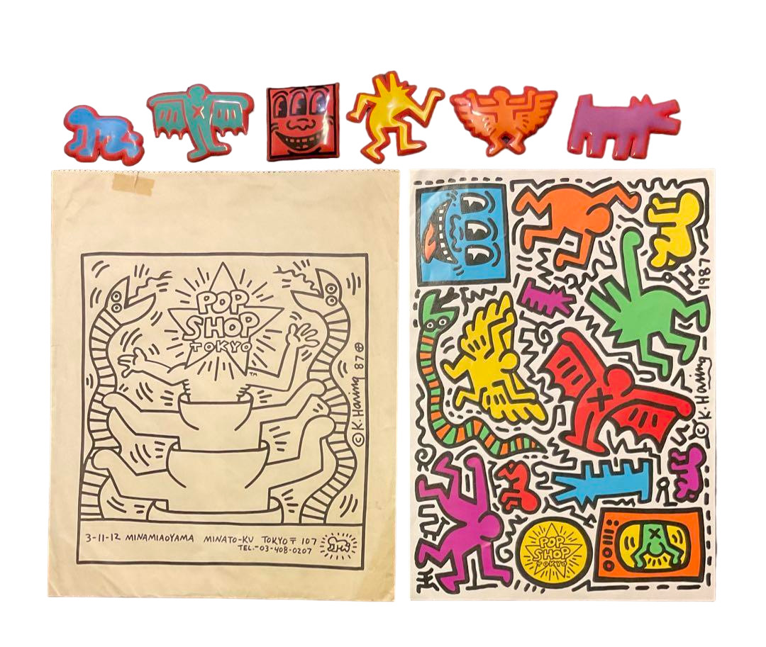 Keith Haring POP SHOP TOKYO Sticker & Magnets 1987 Silk Screen 10.2 x 14.3 in