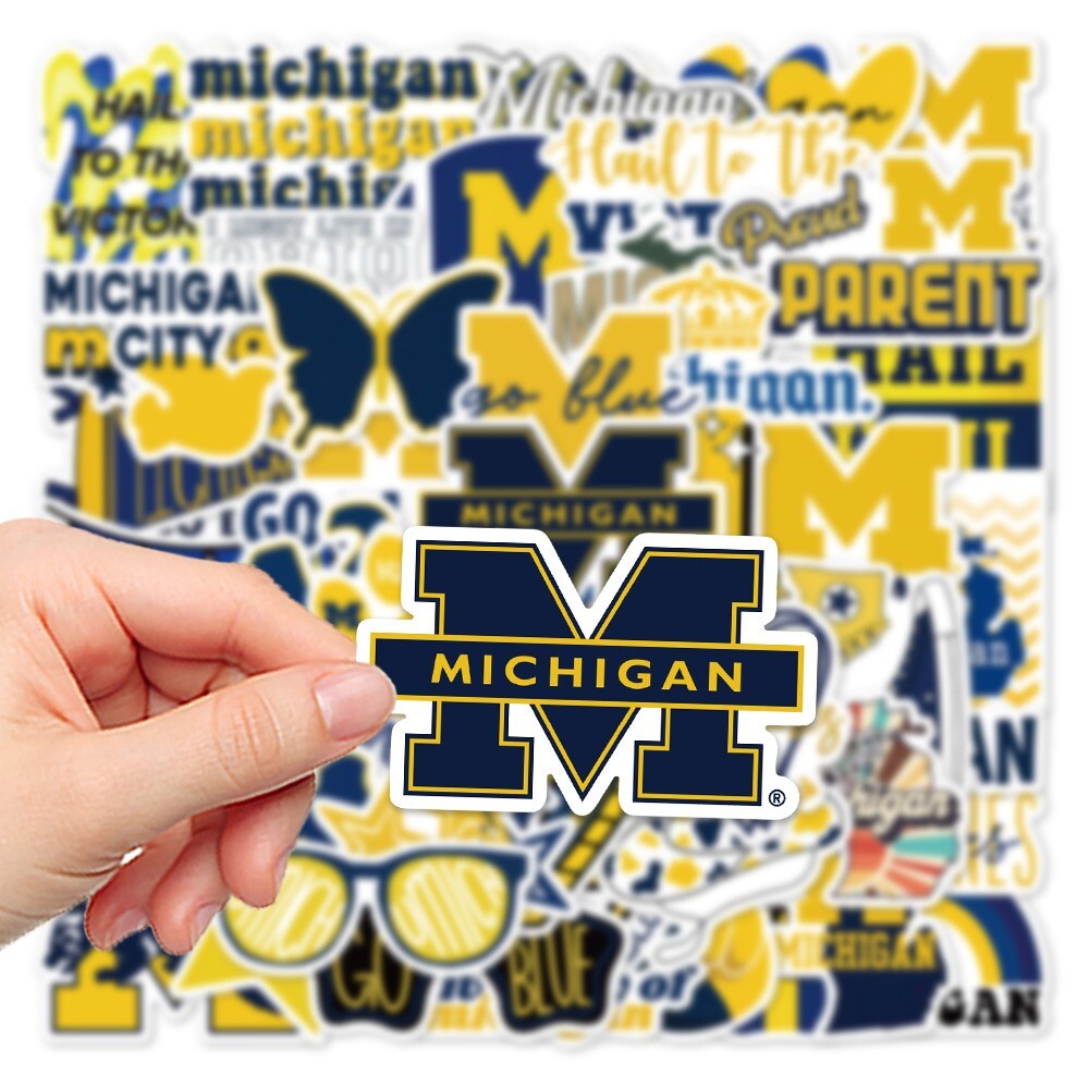 50pcs University Of Michigan Stickers, UM Go Blue Ann Arbor, #244