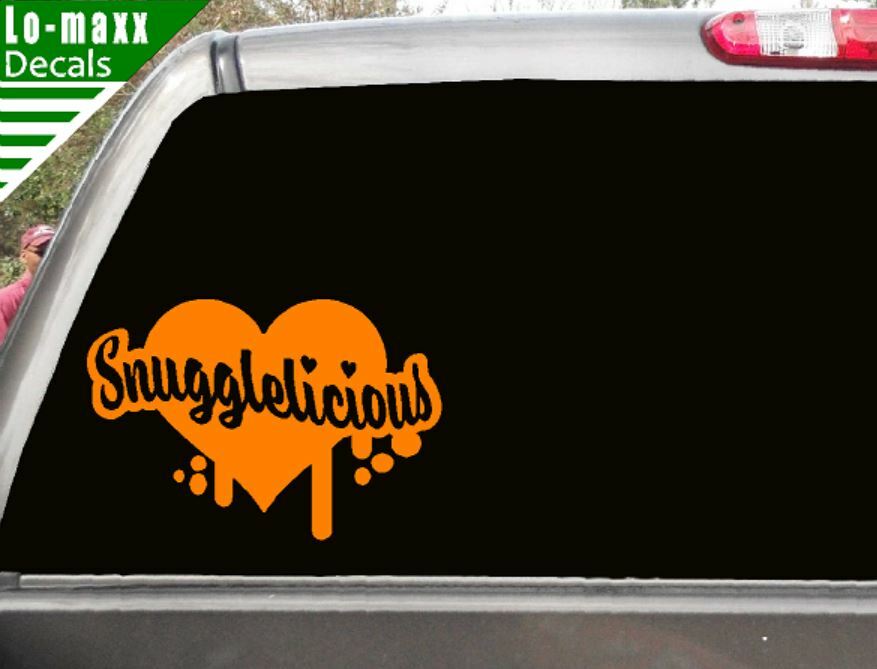 Snugglelicious Cute Custom Design Art Various Sizes & Colors Die Cut Vinyl Decal