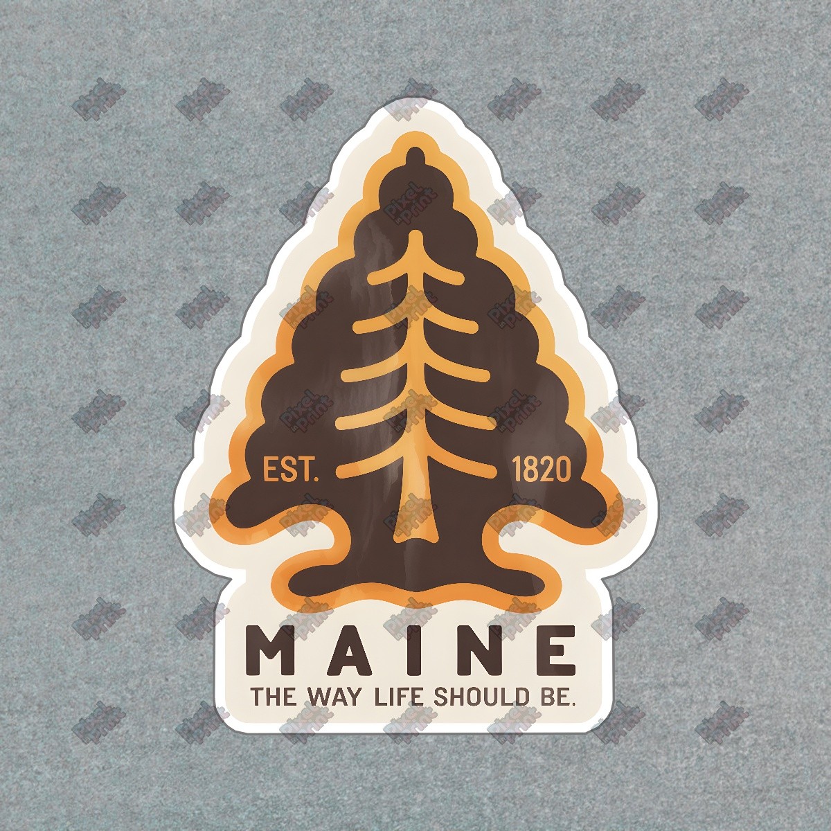 Vintage Maine Pine Tree Sign Established 1820 Rustic Home Decor #8411