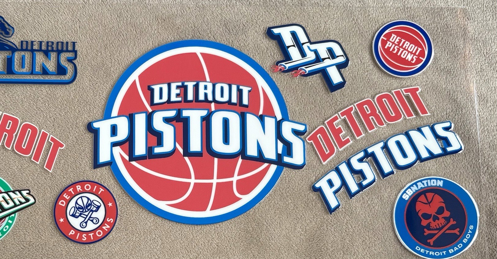 DETROIT Basketball Team UV DTF Vinyl Transfer Sticker Cup Wrap DIY Bottles