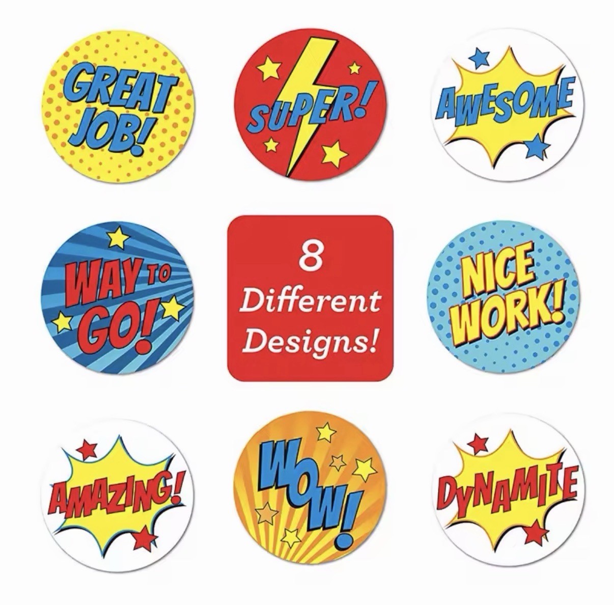 25 Assorted Superhero Envelope Seals Labels / Scrapbook Stickers – 1” Diameter