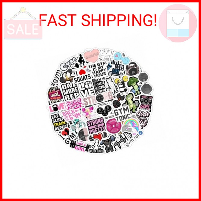 BulbaCraft 100Pcs Gym, Workout and Weightlifting Stickers for Water Bottle & Lap