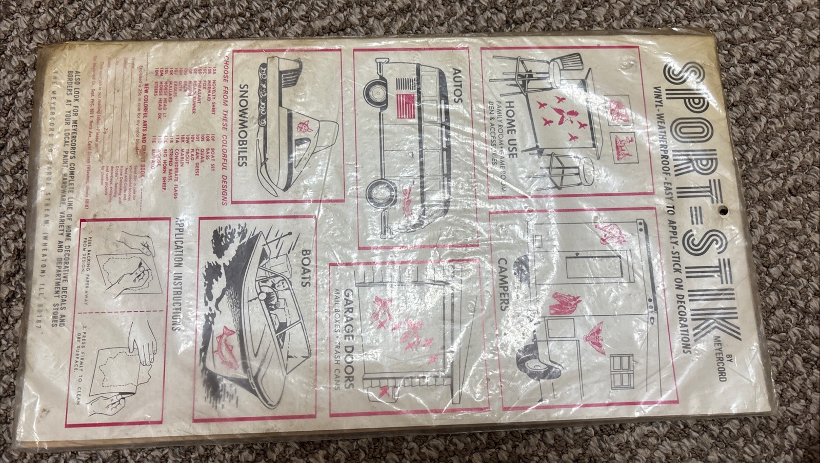 1960's-70's SPORT STIK Original Vinyl Sticker-Decal-UNUSED-Great Display-NOS
