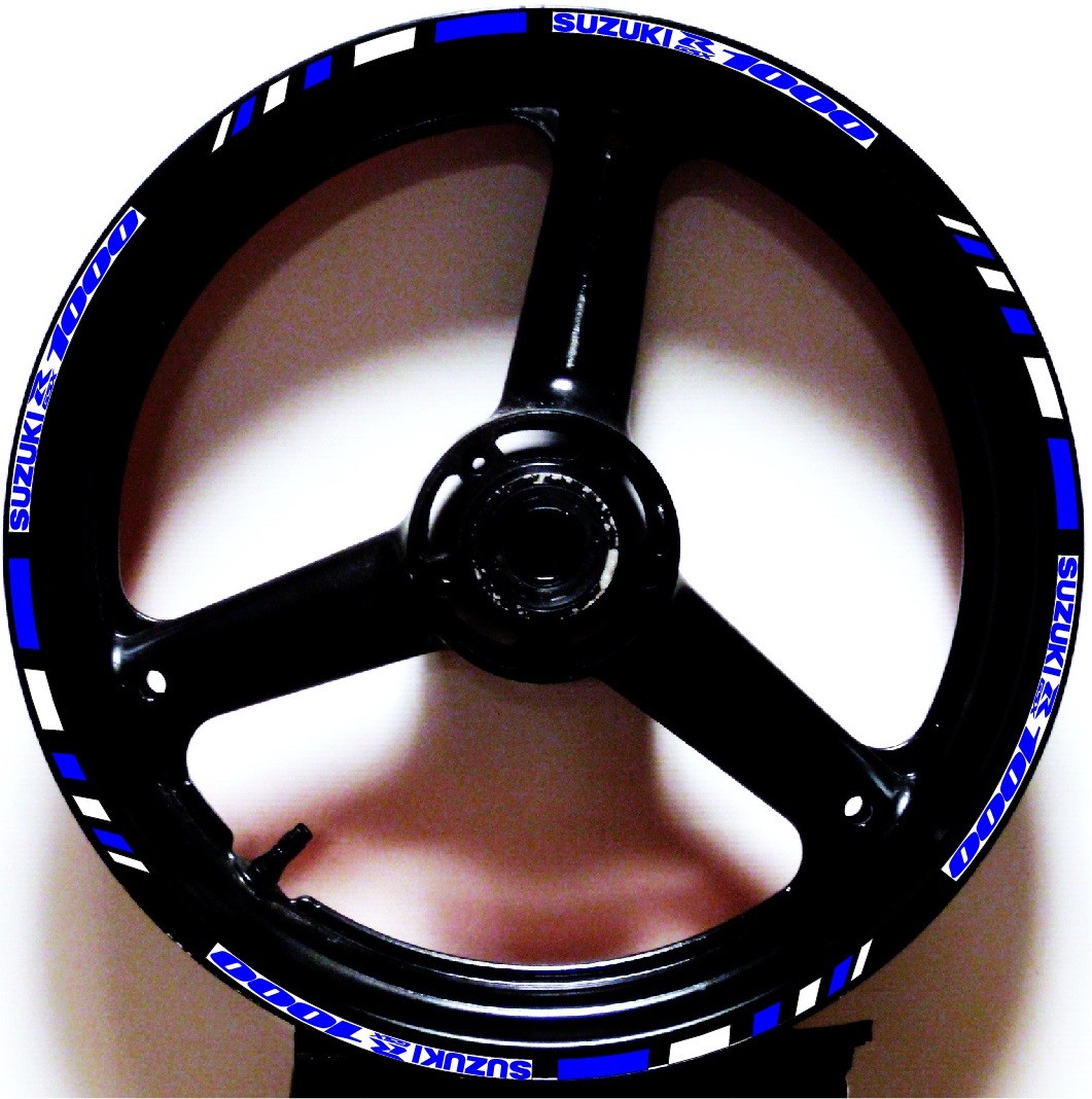 CUSTOM PRINTED 2 TONE GP RIM STRIPES WHEEL DECALS TAPE STICKERS SUZUKI GSXR 1000