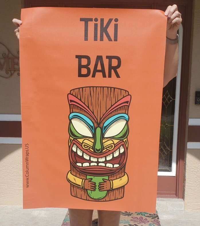 Tiki Bar/Chickee Hut Column Wrap Sign Post Art – Premium Outdoor Thick Vinyl