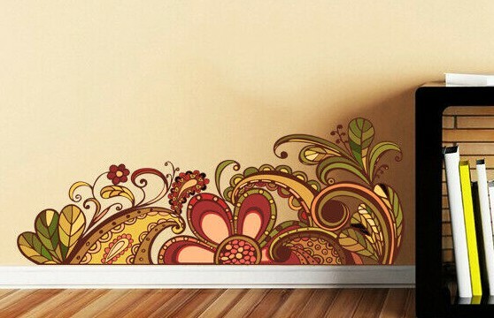 Flowers Decal, Bouquet Wall Sticker, Plant Wall Decal, Flower Garden Home Décor