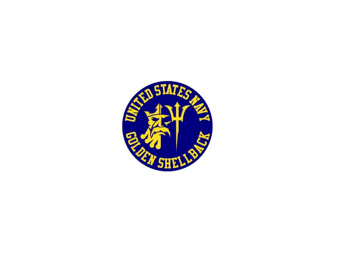 U.S. NAVY GOLDEN SHELLBACK Vinyl Window Decal/Sticker NAVY Blue/Yellow