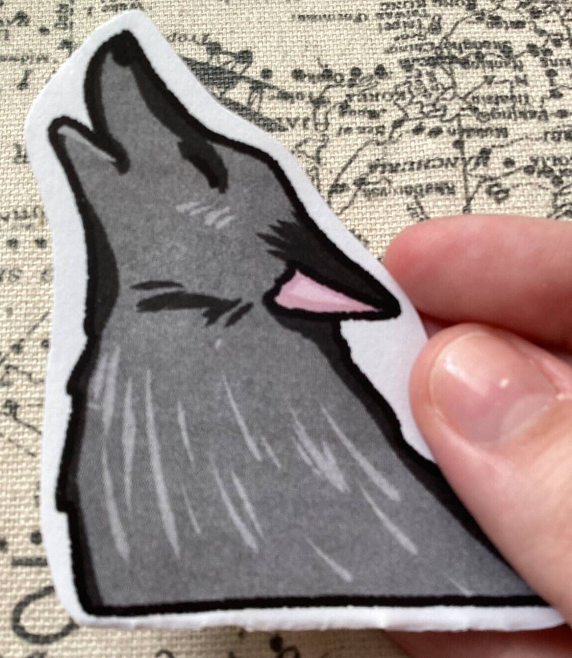 Cute Homemade Wolf Sticker -Matte Finish – Howling Wolf Free Shipping