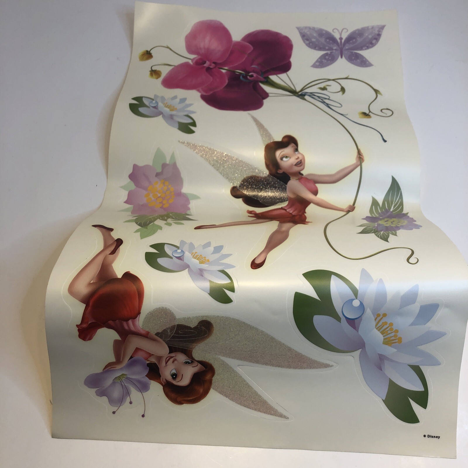Disney Fairies Peel & Stick Glitter Wall Decals Removable Twinklebell