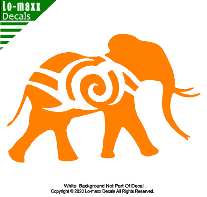 Elephant Tribal Original Cool Art Color & Size Options Die Cut Vinyl Decal