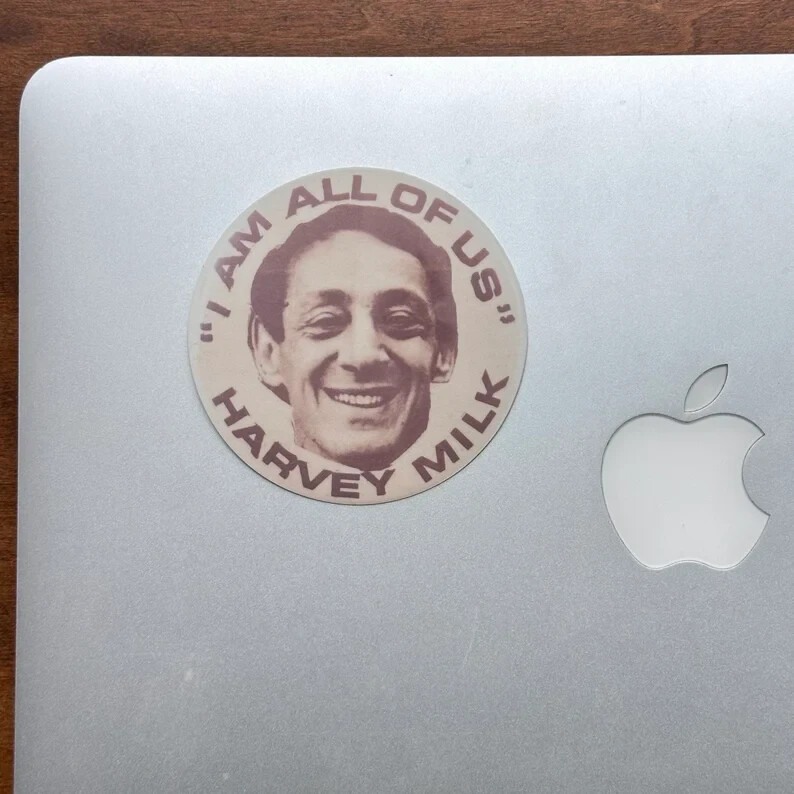 Harvey Milk Vinyl Decal Sticker 3" LGBTQ Gay Rights Pride Durable Weatherproof