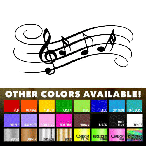 Music Musical Notes Vinyl Decal for Home Car Window Wall Door Playroom Art decor