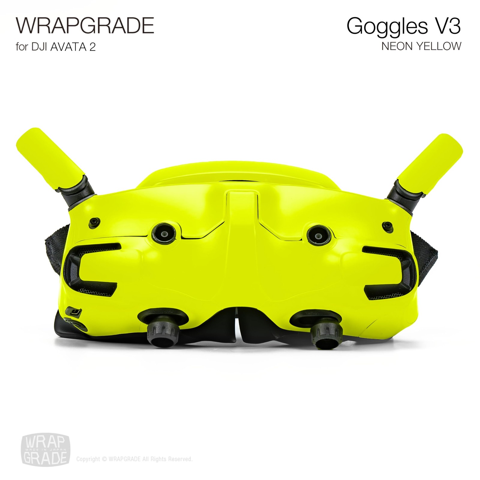 "Skin Stickers for DJI Goggles 3 – Neon Yellow Wraps & Protection"