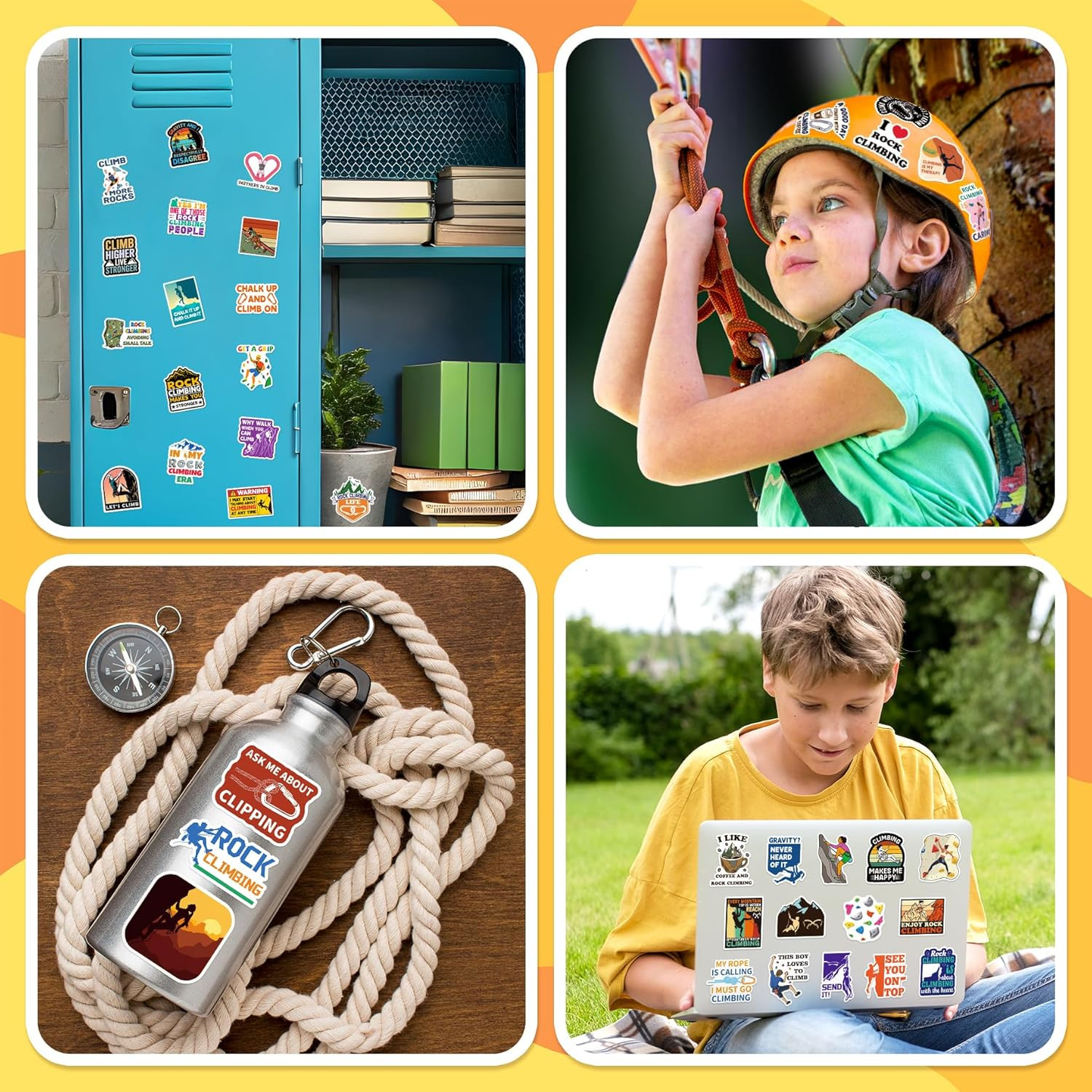 200 Pcs Rock Climbing Stickers, Vinyl Outdoor Decals for Water Bottles & Laptops