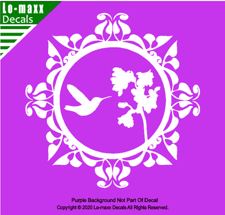 Hummingbird & Floral Art Nature Lover Beautiful High Quality Die Cut Vinyl Decal
