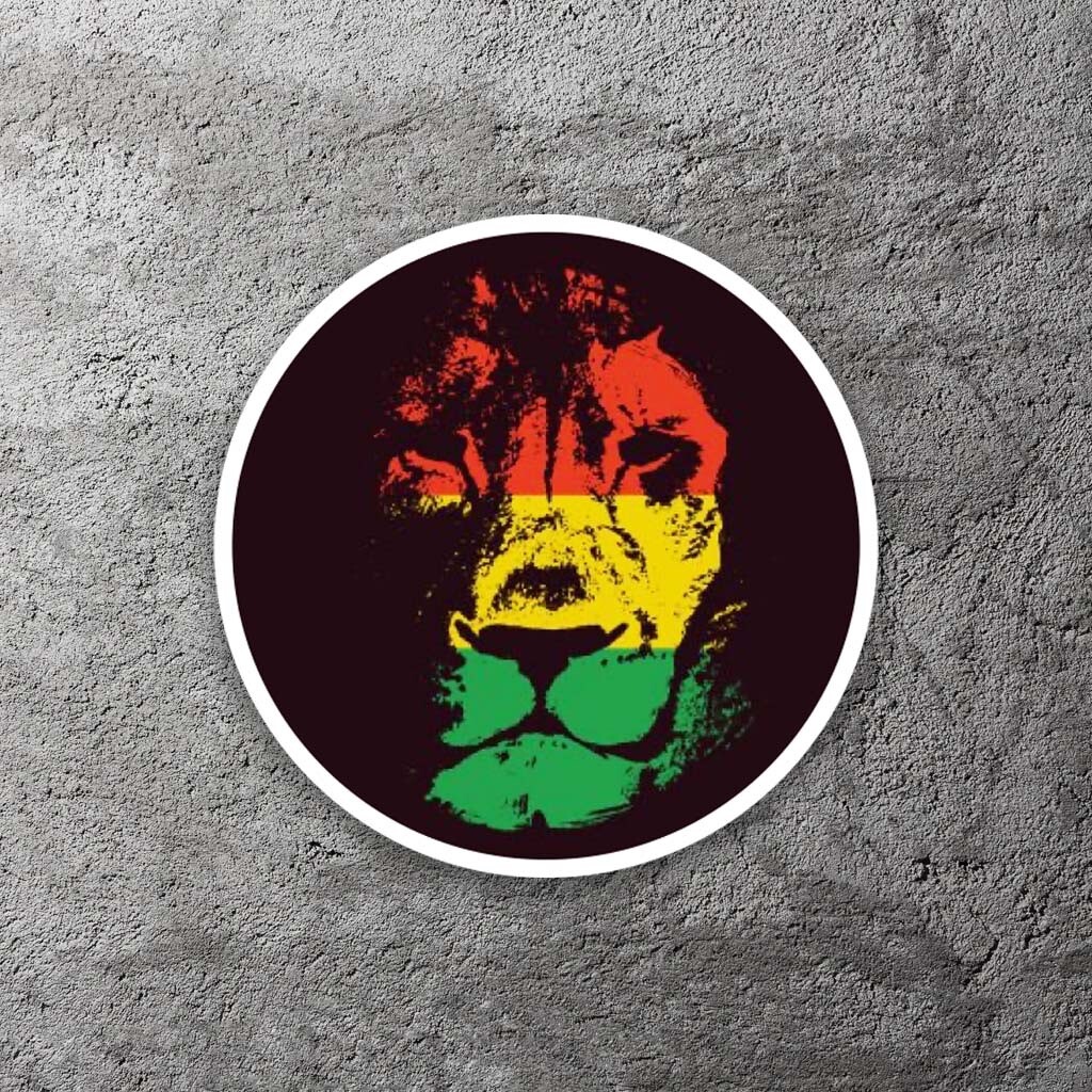 Reggae Lion Vinyl Sticker 3.5" Wide – Includes Two Stickers
