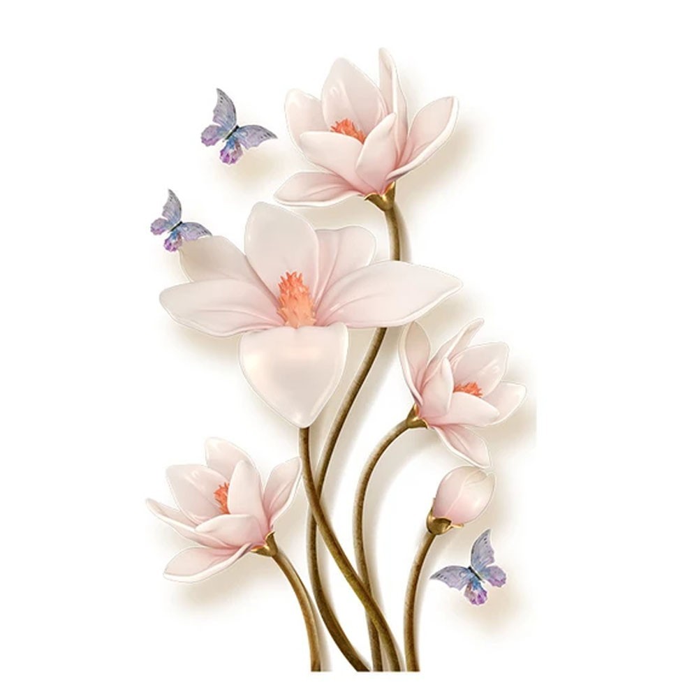 Vibrant and Stylish Wall Decor featuring 3D Floral Patterns Easy to Apply