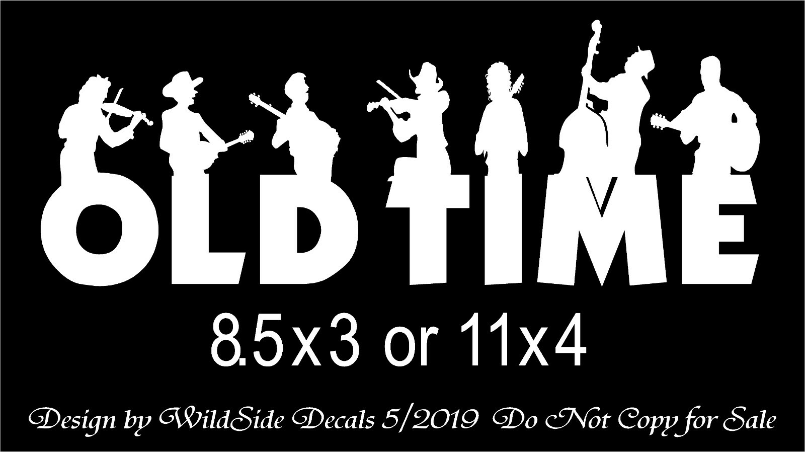 Old Time Music Decal Musicians Vinyl Car Truck Sticker Half Body Silhouettes