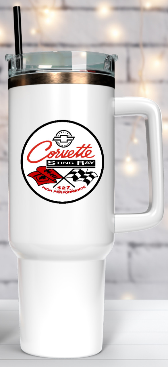 Car Classics "Corvette Stingray 427" – 4" Handcrafted Vinyl Decal Vehicle Cooler