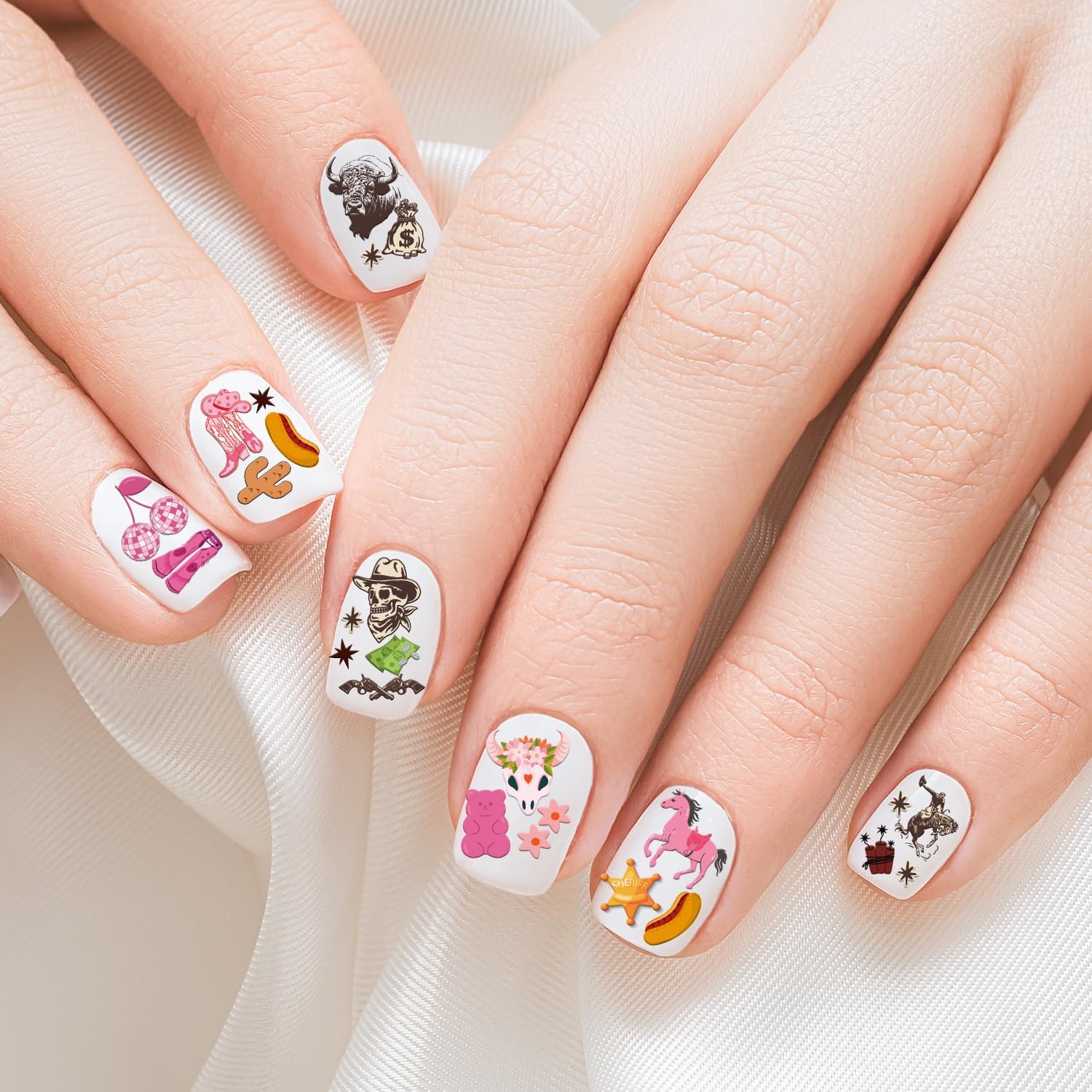 Keluna Western Nail Art Stickers – 6 Sheets Cowboy 6 Sheets, 6