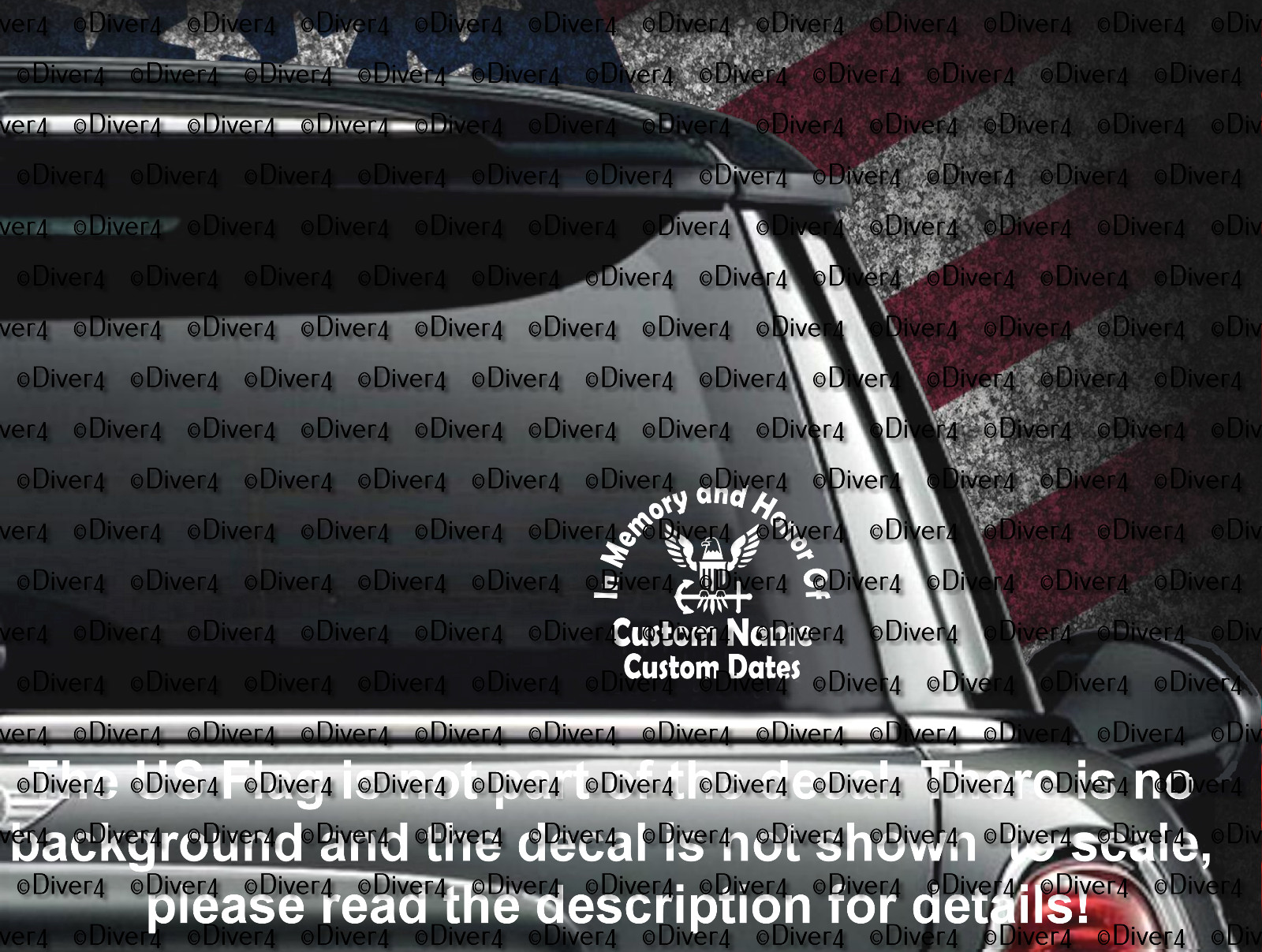 In Honor and Memory Of US Navy Memorial Decal USA Made US Seller