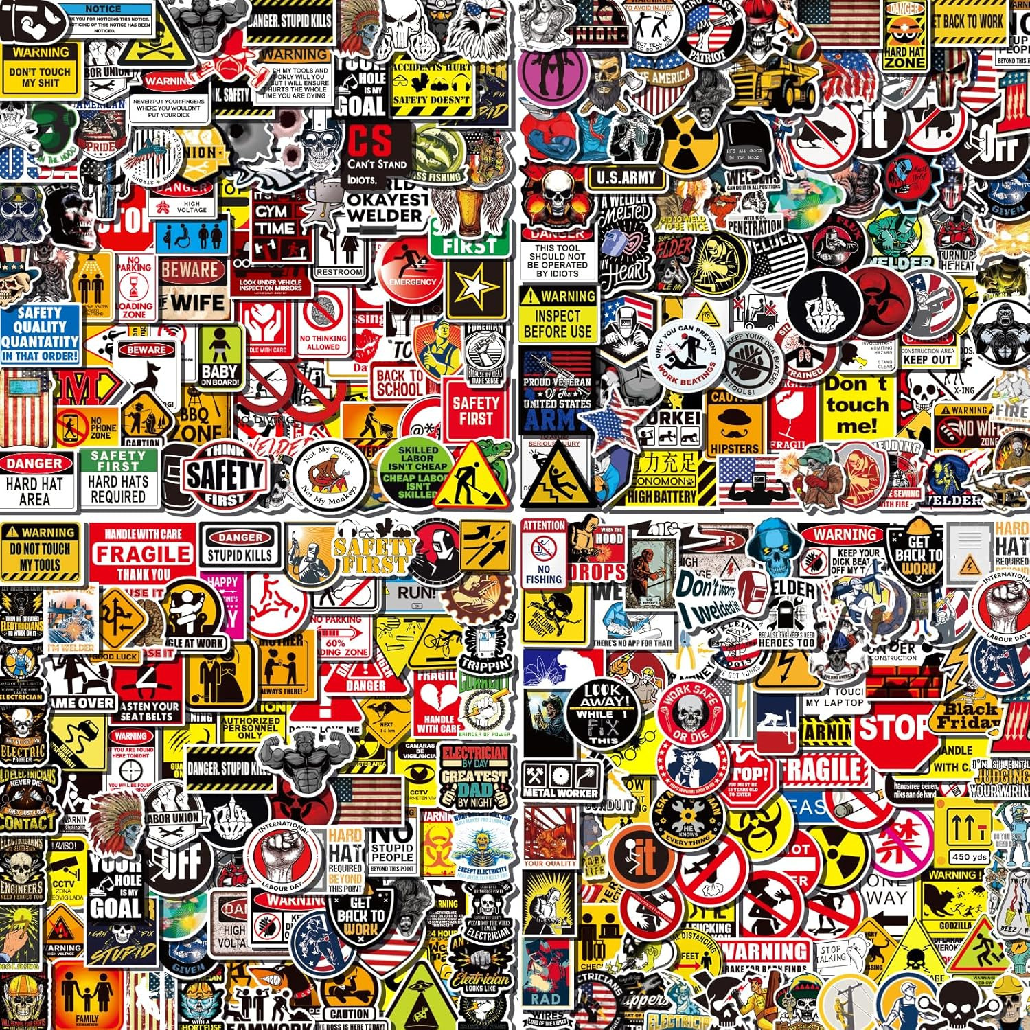 400 Pcs Hard Hat Stickers, Welding Stickers for Men&Adults Helmet, 100% Vinyl…