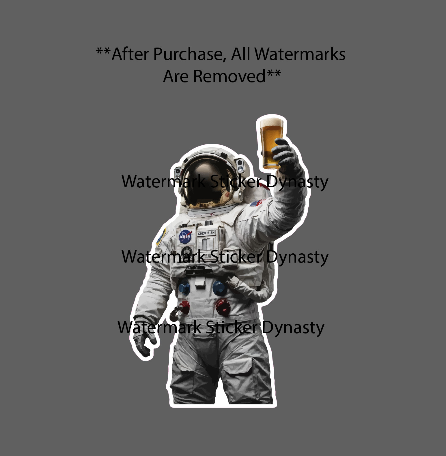 Astronaut Cheers Beer Sticker Waterproof Decal Brew Funny Space Galaxy Gift NEW