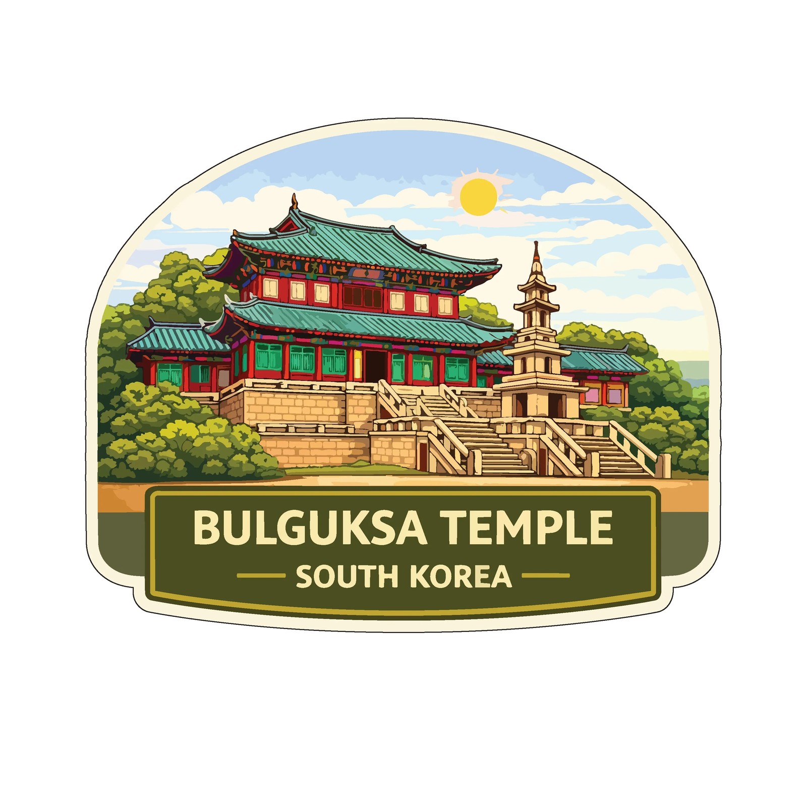 Bulguksa Temple South Korea Sticker Decal Vinyl Die-Cut World Heritage Sites