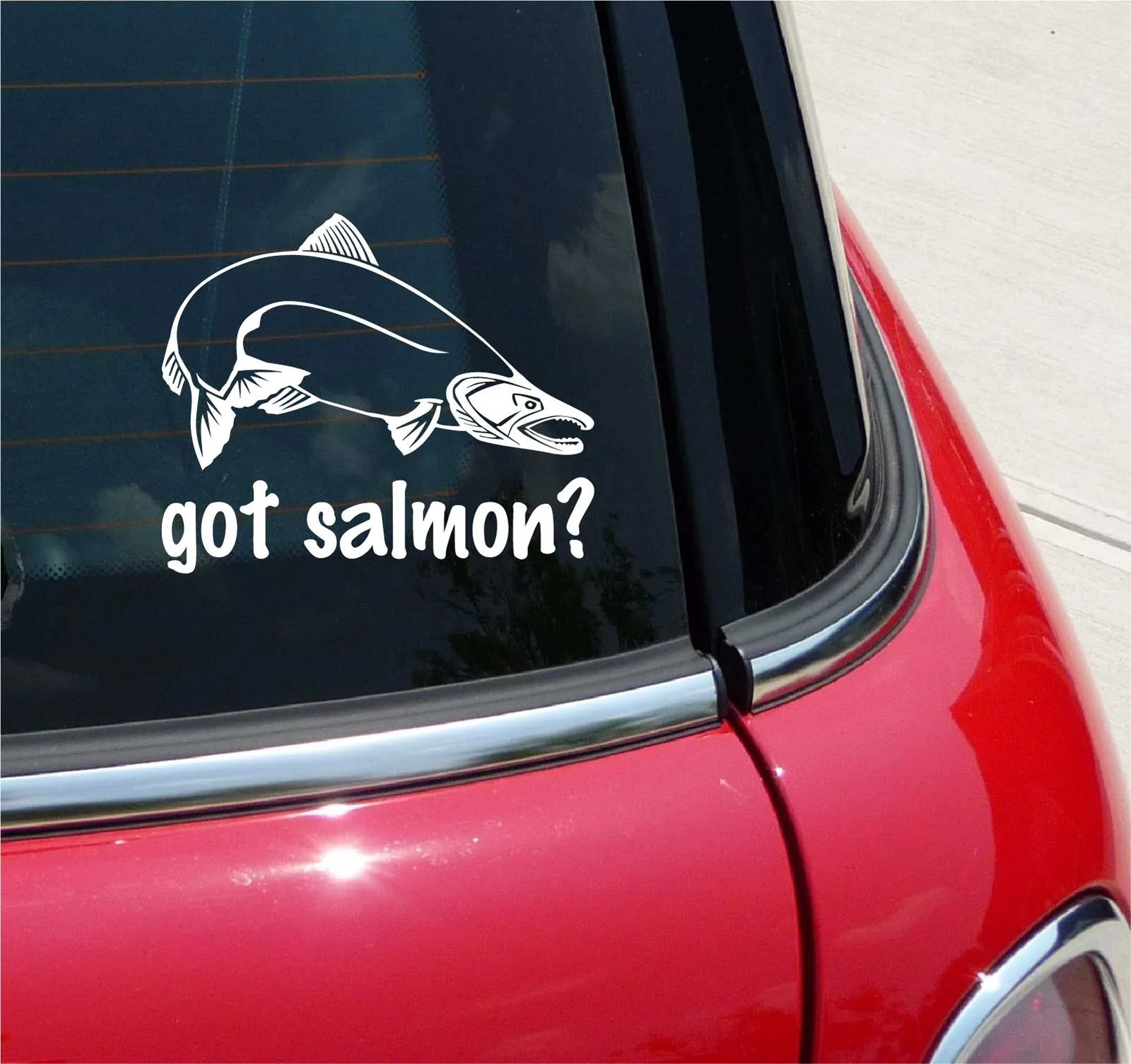GOT SALMON? FISH FISHING GRAPHIC DECAL STICKER ART CAR WALL DECOR