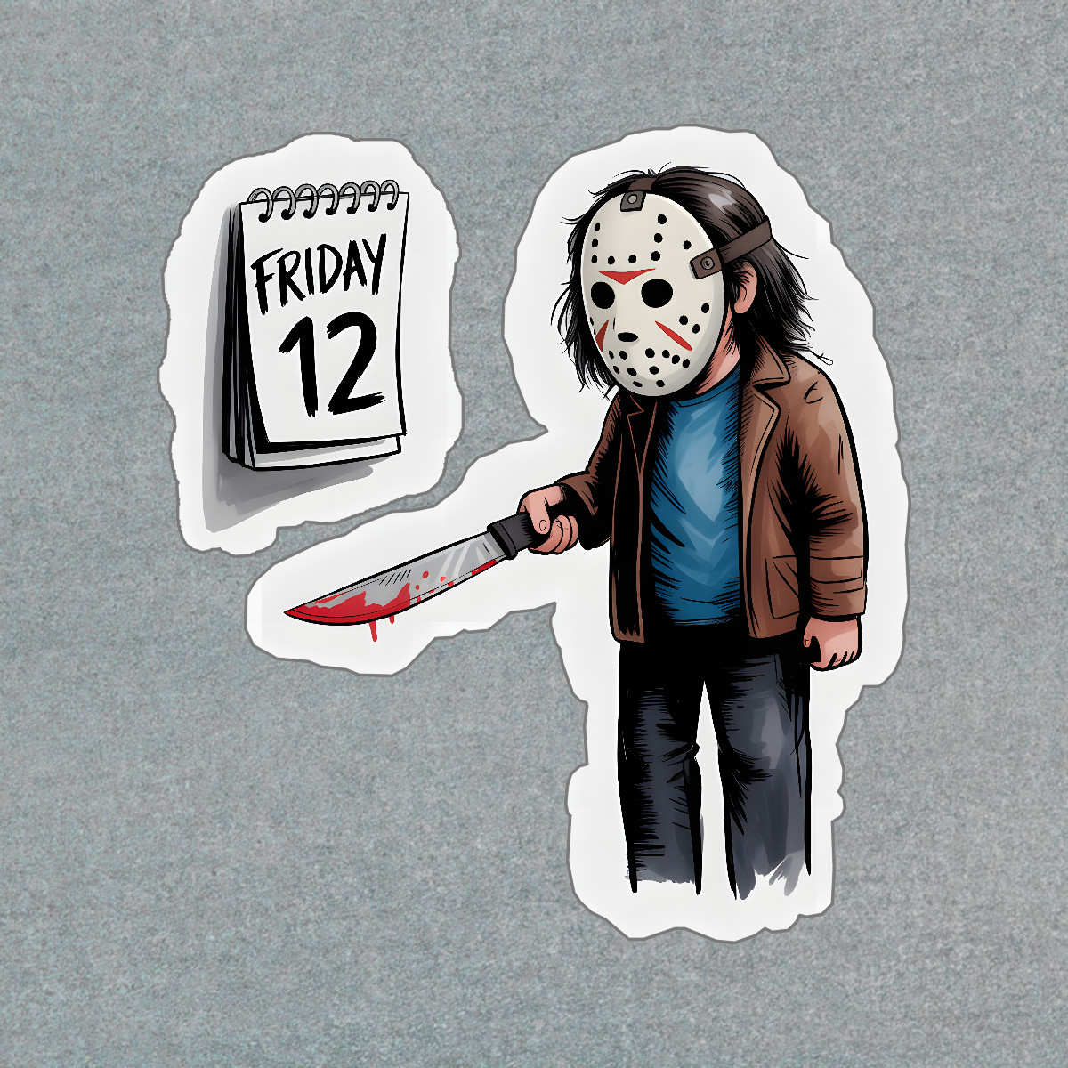 Jason Voorhees Cartoon Sticker Horror Movie Collectible Friday the #9020
