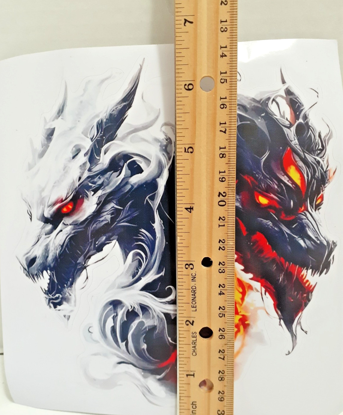 Black & White Evil Dragons Vinyl Decal Sticker 6" x 6.25"