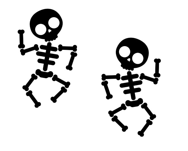 Dancing Skeletons Vinyl Decal Sticker Rearview Mirror Car Truck Set of 2