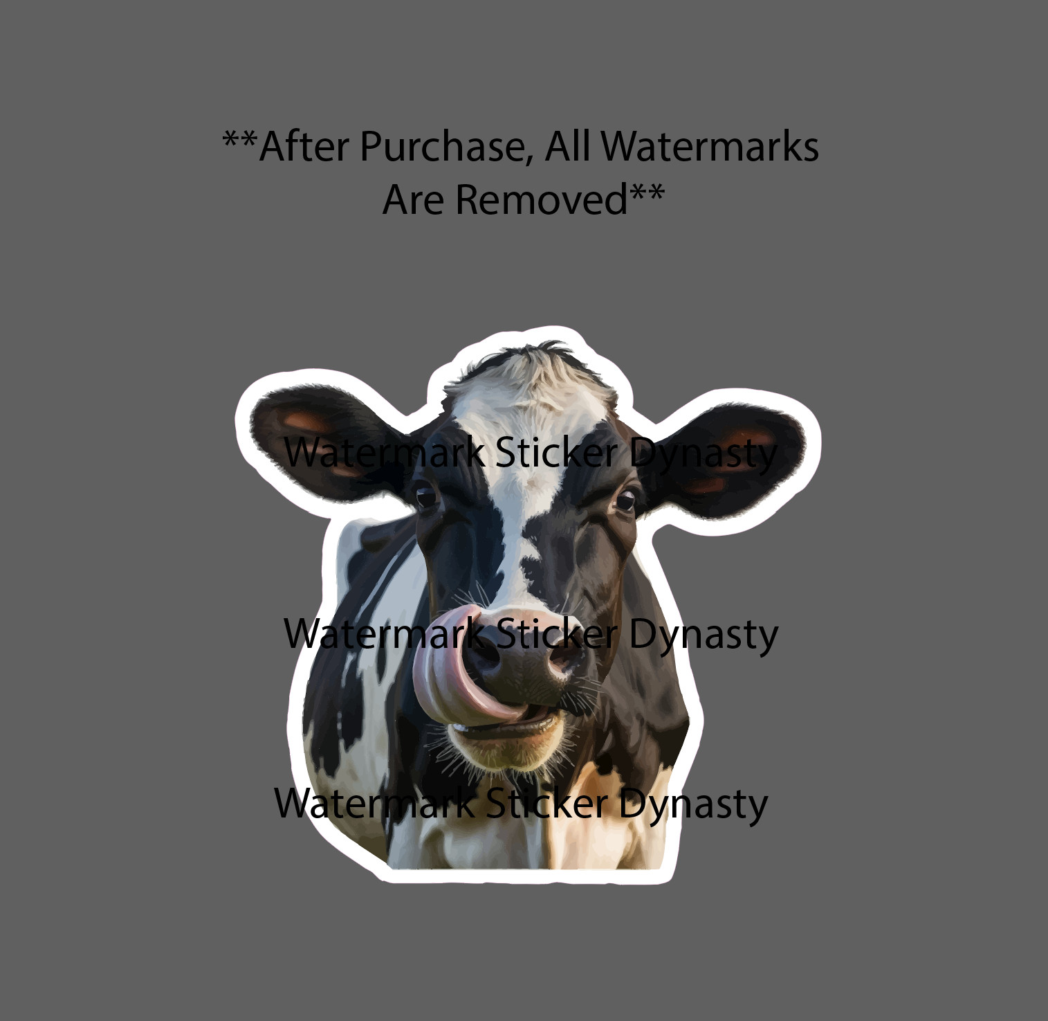 Cow Silly Face Sticker Waterproof Decal Animal Farm Farmhouse Cute Gift NEW