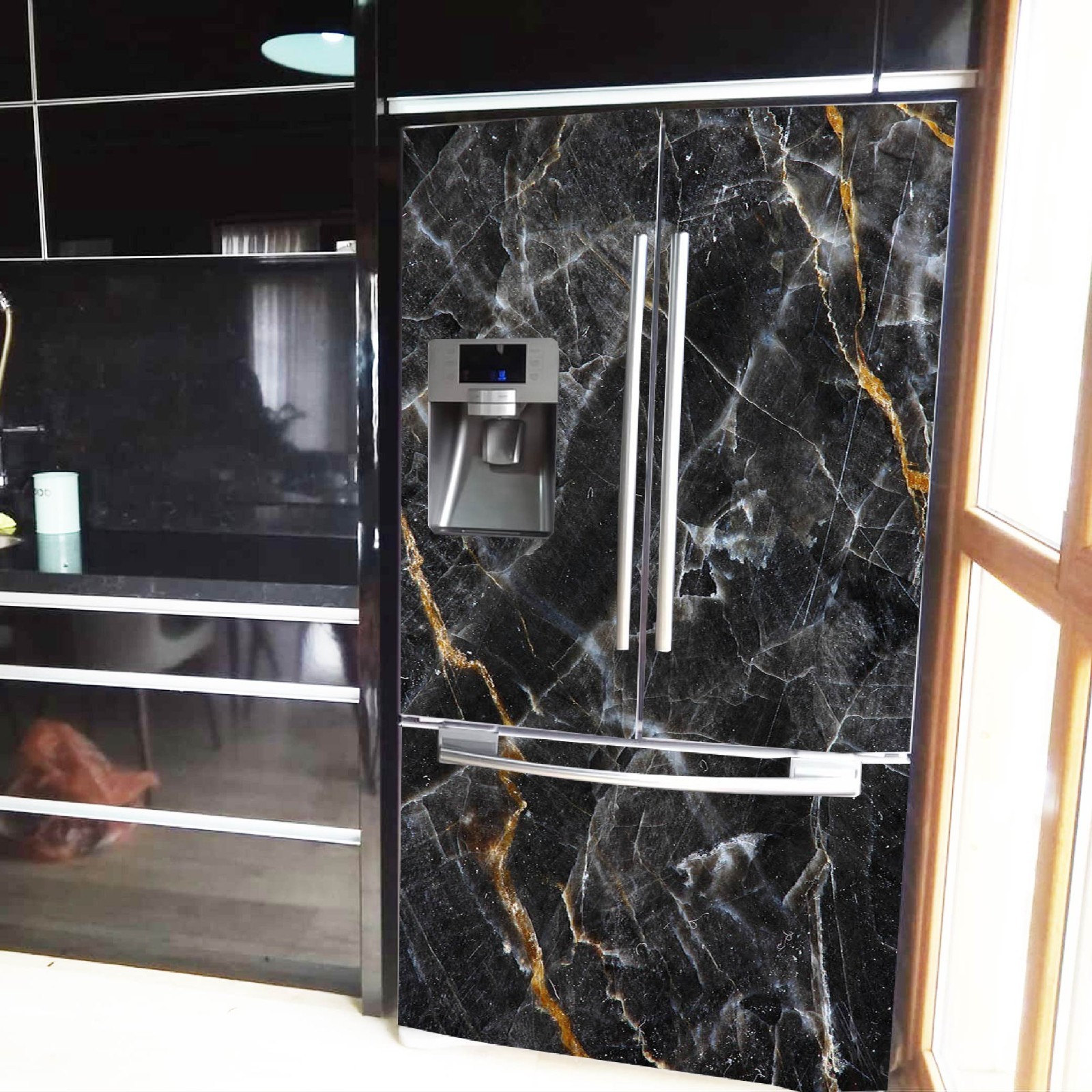 Marble Fridge Wrap Peel and Stick, Instant Kitchen Makeover
