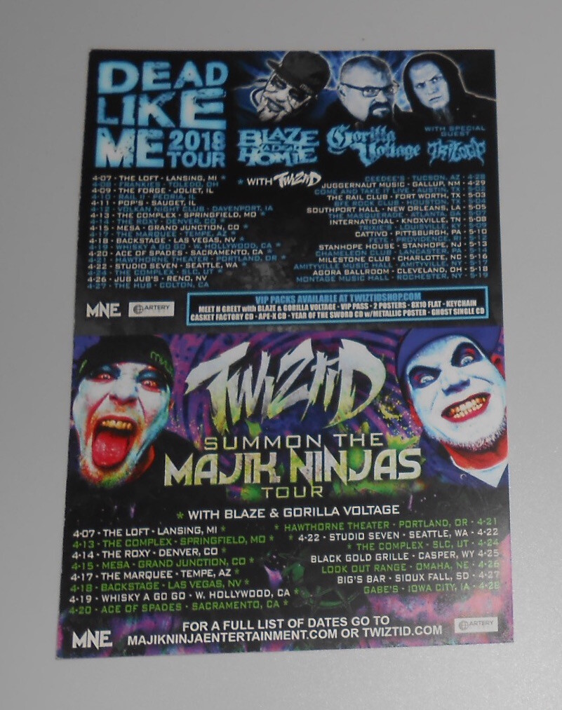 Twizid Vans Warped Tour 2018 Card Handbill Flyer Original 4×6 Punk Hip Hop